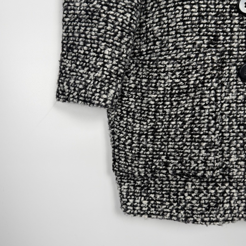 HATCH Black White Double Breasted Tweed Old Money Luxury Blazer Coat Size 2 - Picture 4 of 12